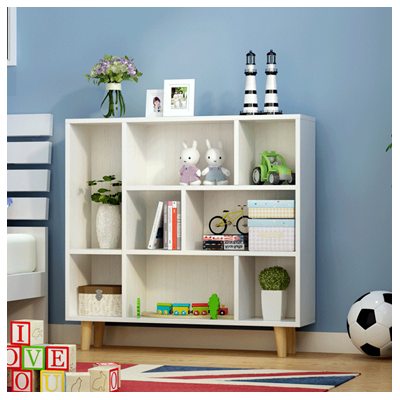 chinese factory wholesale Morden kids white wood cube  Bookcase book shelf